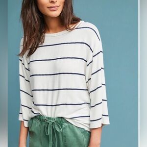 Sundry white and blue stripe shirt - size 1 small